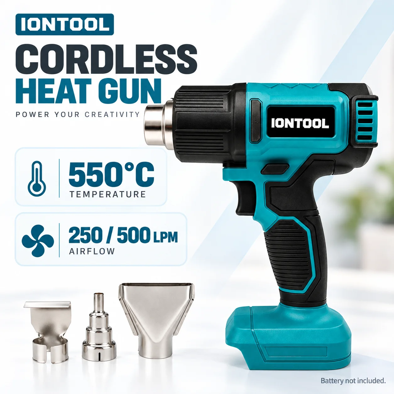 Cordless Heat Gun For Shrink Tubing - IONTOOL Akku-Heißluftpistole zum Schrumpfen von Schlauchrohren,