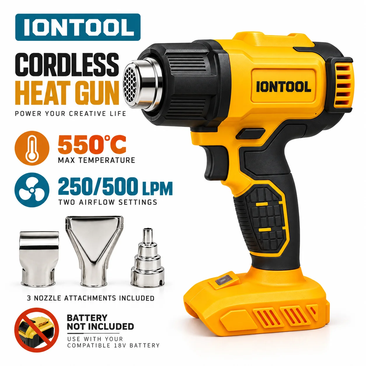 IONTOOL Gelbe Akku-Heißluftpis – Cordless Heat Gun For Shrink Tubing Bewertung und Preis