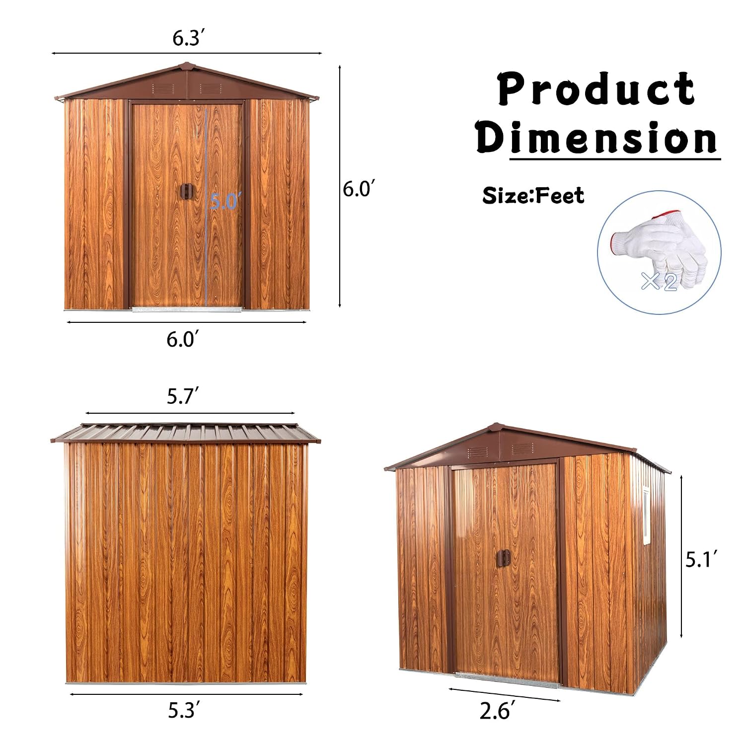 6x6FT Metall-Geräteschuppen fü – Garden Tools Bewertung und Preis